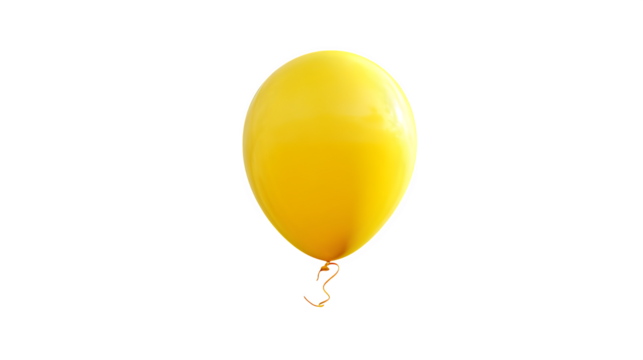 Yellow Balloon, isolated on transparent background