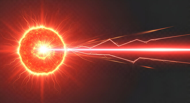 Captivating visual representation of energy beams emanating from a central orb