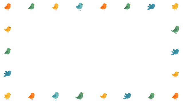 Colorful Bird Border Frame Design