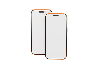 Two blank modern smartphones. Mockup ready for your design presentation, website, app, or advertising. Isolated