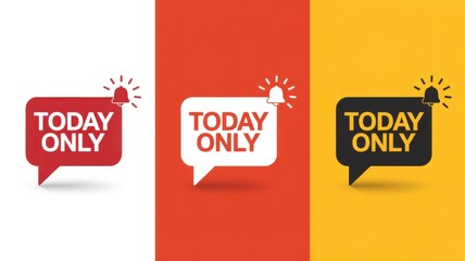 Today only sale tags vector speech bubble design for limited time offers isolated on colorful backgrounds
