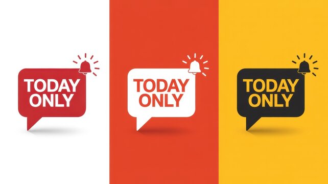 Today only sale tags vector speech bubble design for limited time offers isolated on colorful backgrounds