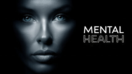 This visual highlights the significance of mental health awareness. A close-up of a person's face, illuminated in a soft glow, emphasizes deep emotions connected to mental well-being
