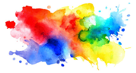 Vibrant Rainbow Watercolor Paint Splash Background
