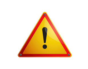 Yellow Warning Triangle Sign With Exclamation Mark Isolated On Black Background Danger Alert Symbol
