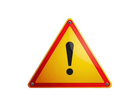 Yellow Warning Triangle Sign With Exclamation Mark Isolated On Black Background Danger Alert Symbol - Powered by Adobe