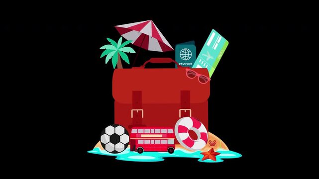 Summer Vacations Travel Animation Tourism Essential Journey Items Concept Alpha Channel