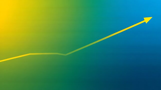 Colorful Gradient Background with Upward Arrow Chart for Business Growth - Powered by Adobe