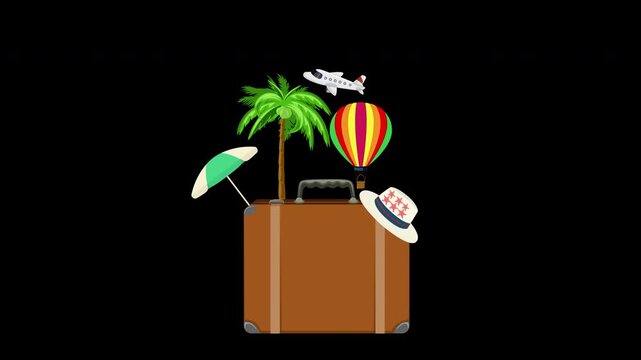 Summer Vacations Travel Animation Tourism Essential Journey Items Concept Alpha Channel