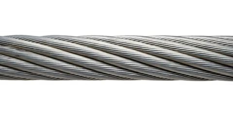 Steel Cable Coil: A detailed close-up reveals the strong, intricate structure of a metallic steel cable coil. It's a testament to engineering and strength.
