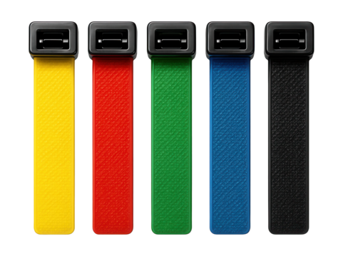 Extra-wide cable ties for securely bundling thick audio cables in a studio.