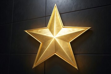 Golden star illuminated against a dark textured background