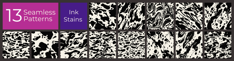 Ink Splatter Pattern Set &mdash; Bold Messy Paint Textures