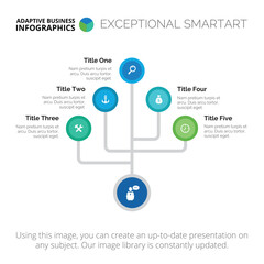 Five Branches Tree Slide Template