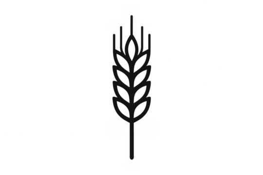 Wheat ear icon representing grain, cereal, and harvest in agriculture. Outline vector on transparent background