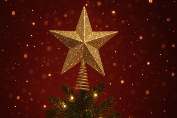 Festive golden star decoration illustration.