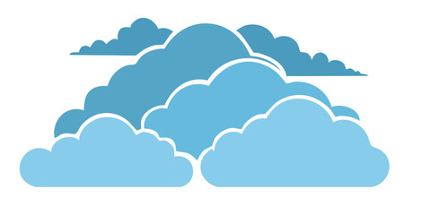 Fototapeta premium Fluffy cloud shapes silhouettes