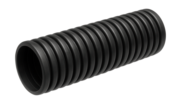 A corrugated pipe for patios, effectively directing rainwater away.