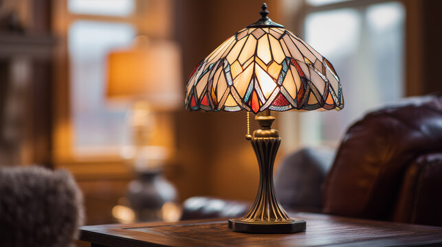 The Tiffany table lamp displays vintage elegance; its soft, warm light and artistic design create a cozy, refined, and stylish atmosphere in any room.