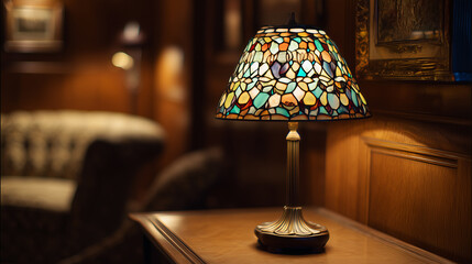 The Tiffany table lamp displays vintage elegance; its soft, warm light and artistic design create a cozy, refined, and stylish atmosphere in any room.
