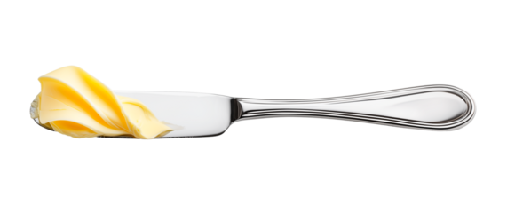 knife with butter on a transparent background