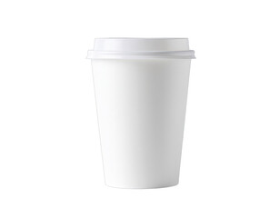 Plain White Disposable Coffee Cup With Lid Isolated On Black Background With Subtle Lighting Accentuating Texture And Form