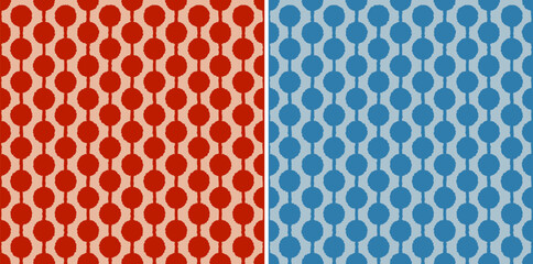 Vector set of vintage abstract seamless boho patterns of dots. Geometric boho pattern in retro style.