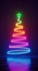 A beautiful purple Christmas tree shines brightly, spreading holiday joy and festive magic all around. Christmas tree, festive lights, winter decoration, and joyful holiday atmosphere.