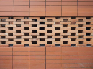 Red bricks for building in construction site for background.