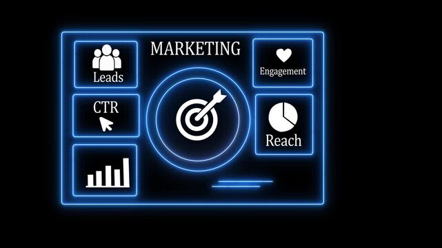 Online Marketing Campaign Dashboard with Target Audience, Leads, CTR, and Engagement DataDashboard with Leads, Engagement,CTR, and Reach Metrics 4k video