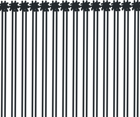 Vertical texture in the form of thin stripes with shaggy ends.