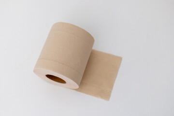 Eco-friendly bamboo toilet roll made from natural, unbleached bamboo paper. Sustainable, biodegradable, and plastic-free alternative to traditional toilet tissue, shown isolated on a white background.