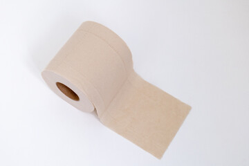 Eco-friendly bamboo toilet roll made from natural, unbleached bamboo paper. Sustainable, biodegradable, and plastic-free alternative to traditional toilet tissue, shown isolated on a white background.