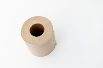 Eco-friendly bamboo toilet roll made from natural, unbleached bamboo paper. Sustainable, biodegradable, and plastic-free alternative to traditional toilet tissue, shown isolated on a white background.