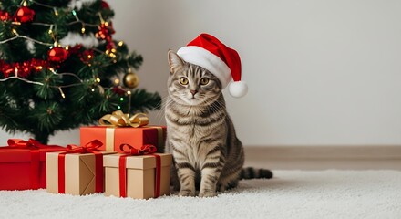 Adorable white kitten playing with colorful yarn balls on light background, playful and fun moment