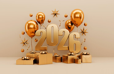 Merry christmas gift boxes background with christmas baubles