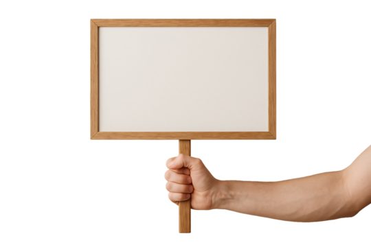 Empty wooden sign isolated on white background. Copy space.