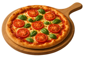 Italian pizza with tomatoes and basil. Traditional margherita.