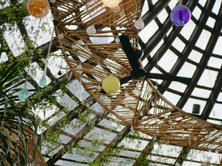 Cozy Indoor Lighting with Bamboo and Yellow Lamp Decor