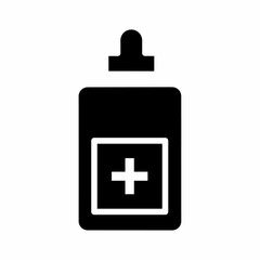 Black bottle medical icon vector illustration. icon vector.