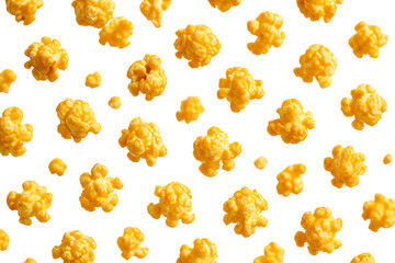 Popcorn pattern on white background. Snack time concept.