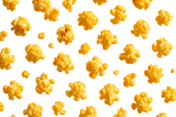 Popcorn pattern on white background. Snack time concept.