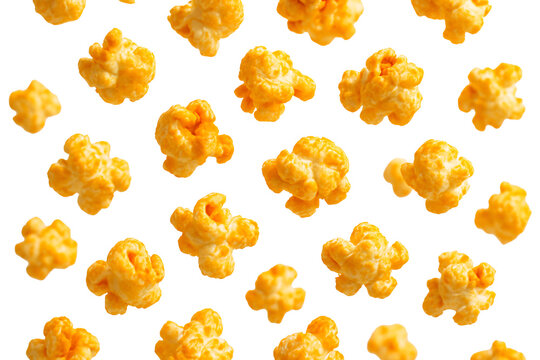 Golden popcorn texture close-up. Crispy sweet food. raw popcorn