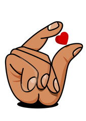  Illustration of a hand with a little heart