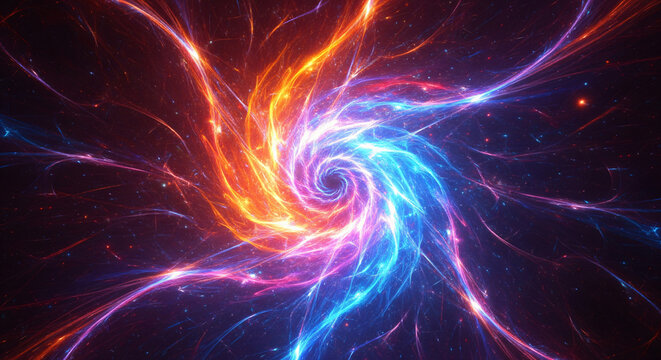 Glowing Fractal of Cosmic Light Forming Abstract Spirals with Aura and Ethereal Energy Symbolizing Infinite Consciousness and Divine Energy JPG