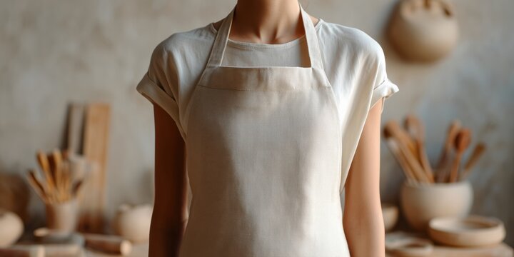 Crafting pottery in a cozy studio with warm lighting and handmade tools on display. - Powered by Adobe