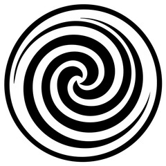 Naklejka premium Abstract spiral design in a circle with a hypnotic, hypnotic style. Simple black and white.