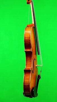 Elegant Craftsmanship with girl in the jacket plays violin green screen distortion, overlay, glitch, static noise, scan lines on black background, 4k animated video loop