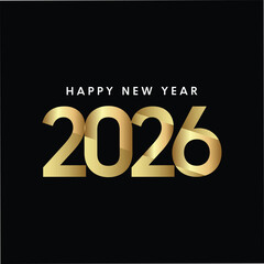 2026 Happy New Year Golden Style template Background Design, 