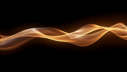 Abstract golden wave on black background, elegant and flowing design.